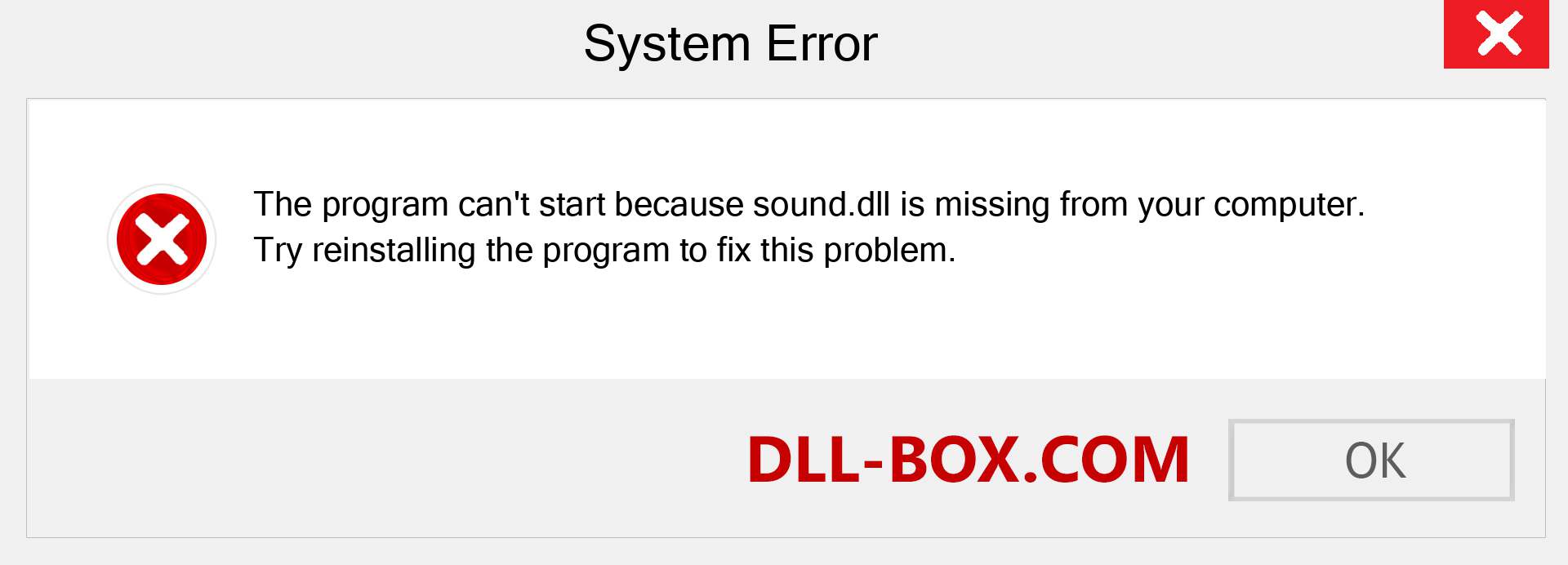  sound.dll file is missing?. Download for Windows 7, 8, 10 - Fix  sound dll Missing Error on Windows, photos, images